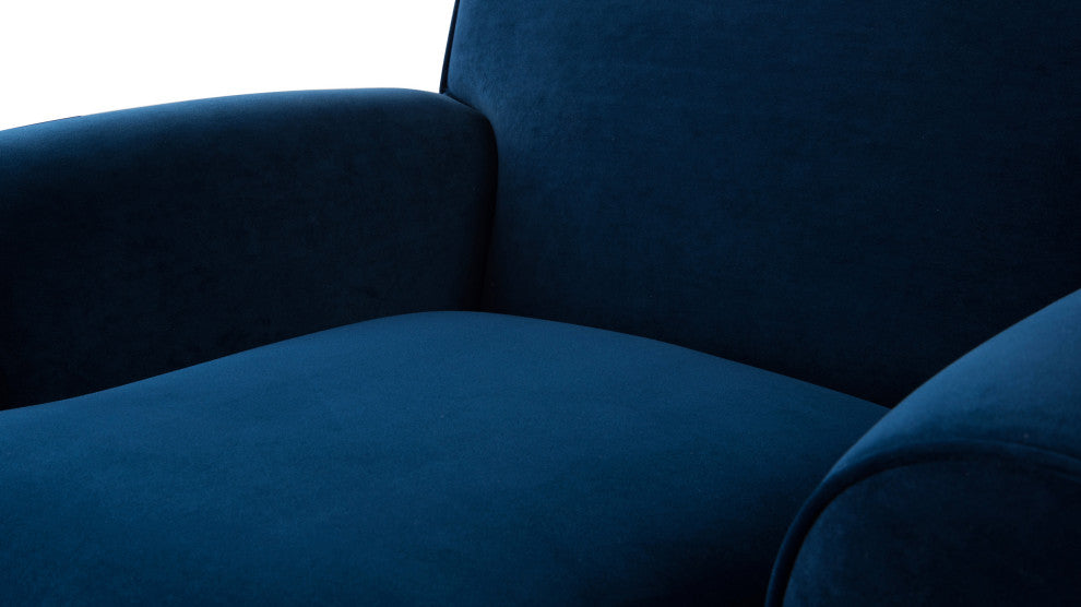 Lawson Accent Arm Chair With Casters, Navy Blue Velvet