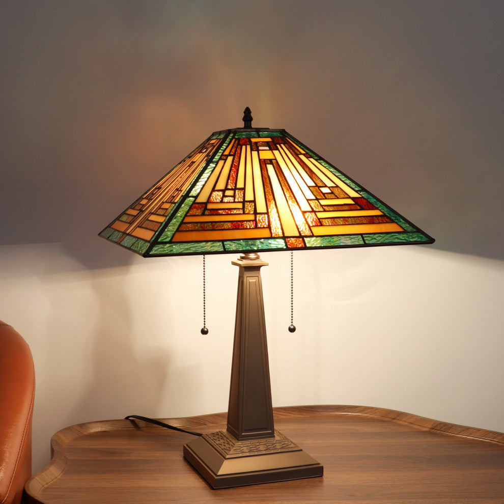 Firman Tiffany 2-Light Mission Table Lamp 16" Shade