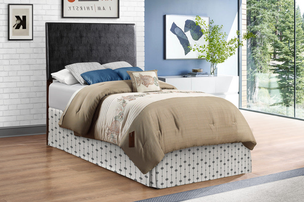 Novo Faux Leather Headboard, Black, Twin
