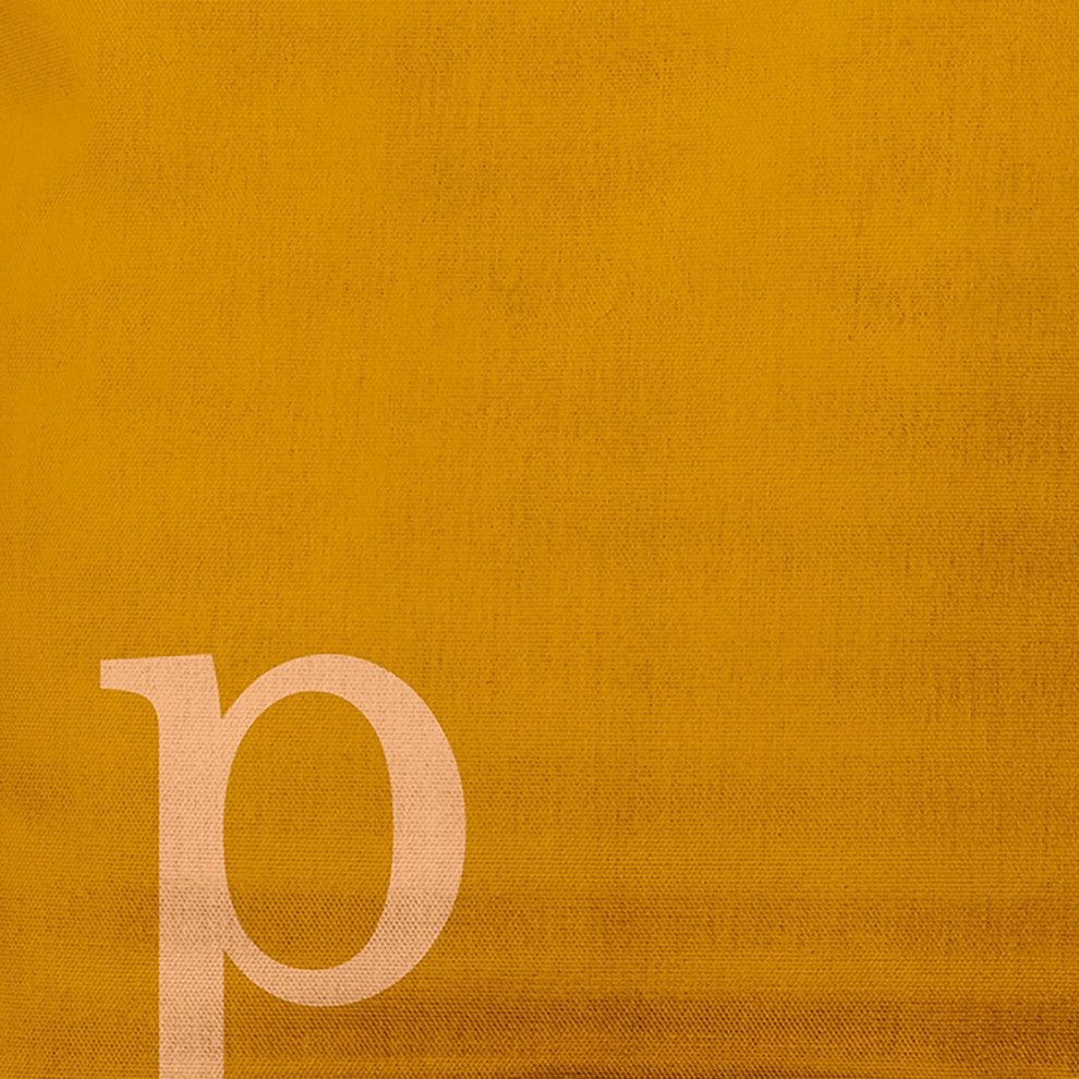 18" x 18" Modern Monogram Indoor/Outdoor Polyester Throw Pillow, Autumn Gold