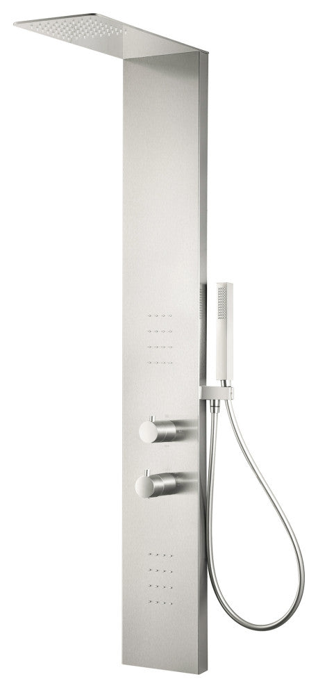 Collines Series 55 in. 2-Jetted Shower Tower With Heavy Rain Shower and Body