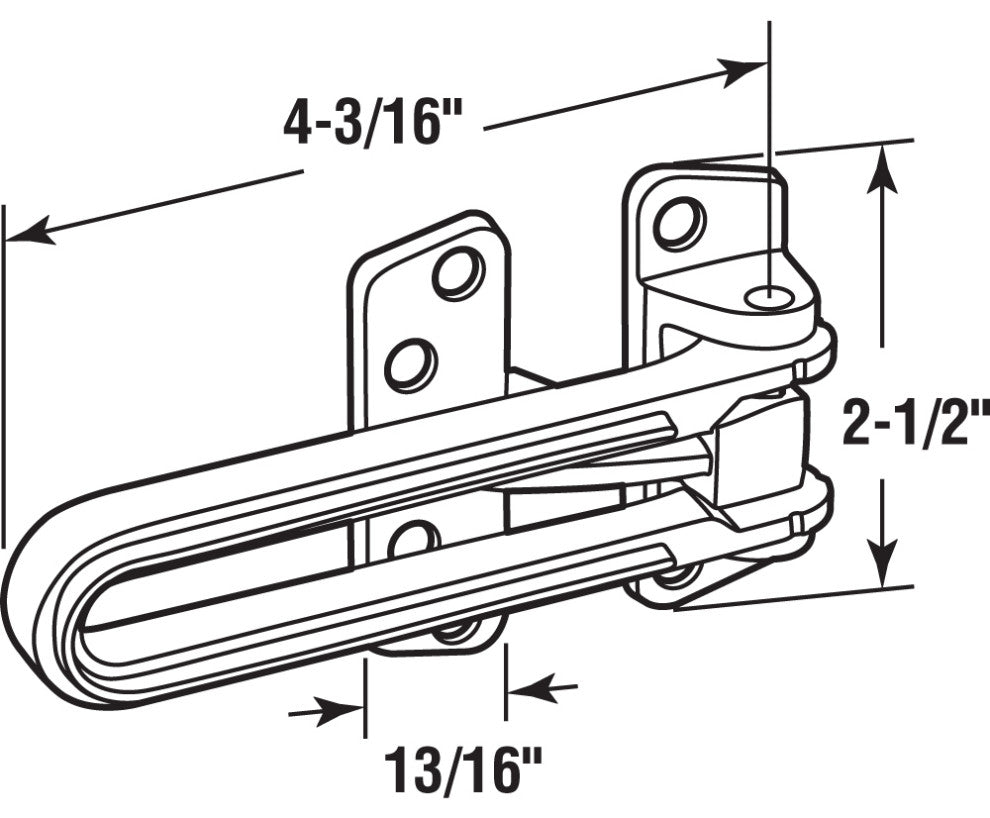 Swing Bar Lock, Features Rubber Bumper, Diecast Zinc, Brass Plated Finish