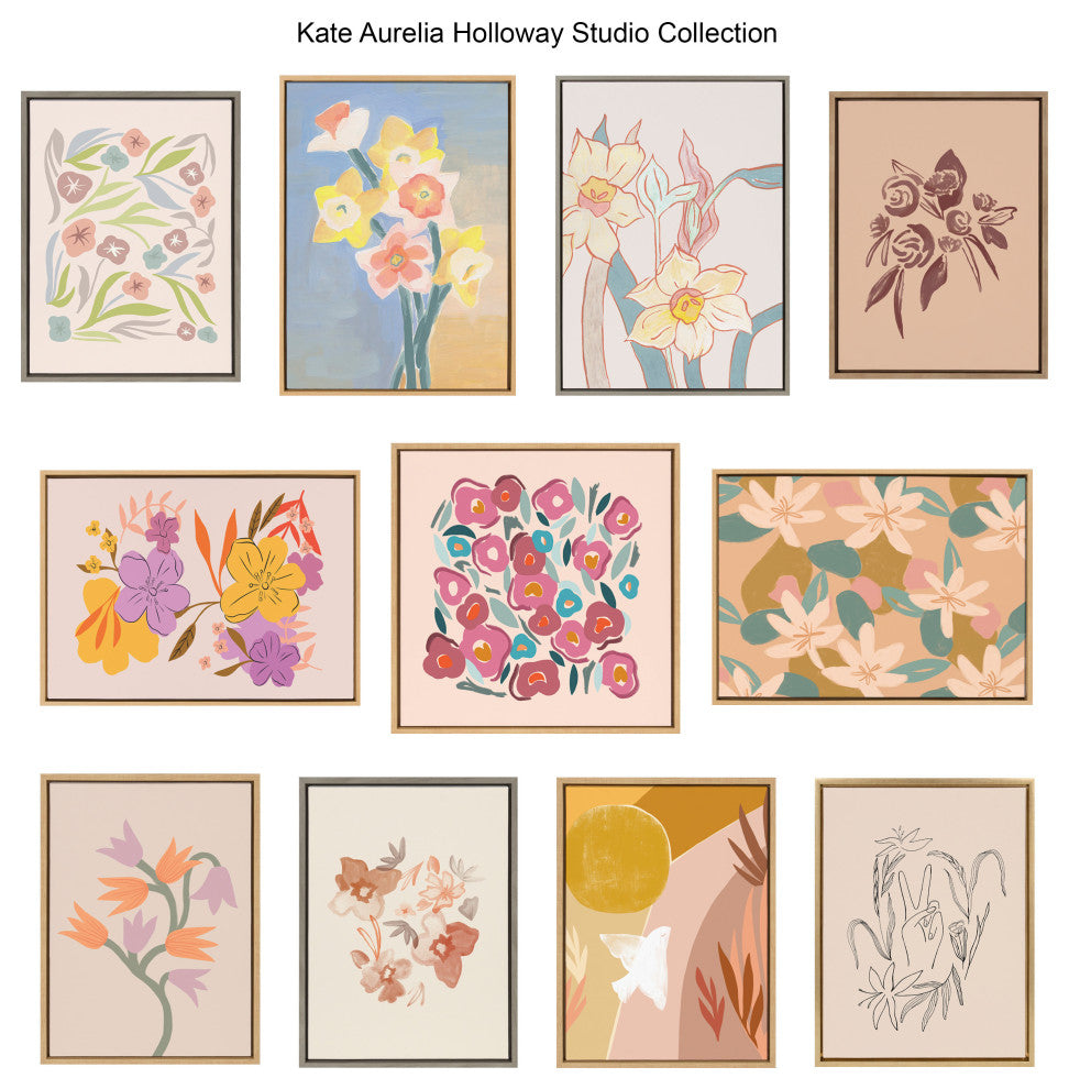 Peace Love Canvas Wall Art Set by Kate Aurelia Holloway, Assorted 2 Piece 20x20