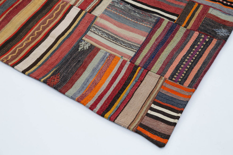 Rug N Carpet - Handmade Oriental 6' 8'' x 9' 11'' Tribal Patchwork Kilim Rug