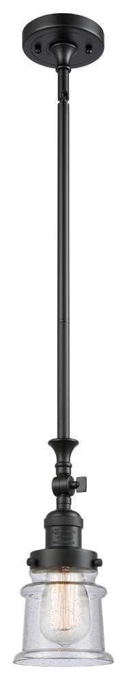 Small Canton 1-Light Mini Pendant, Matte Black, Seedy