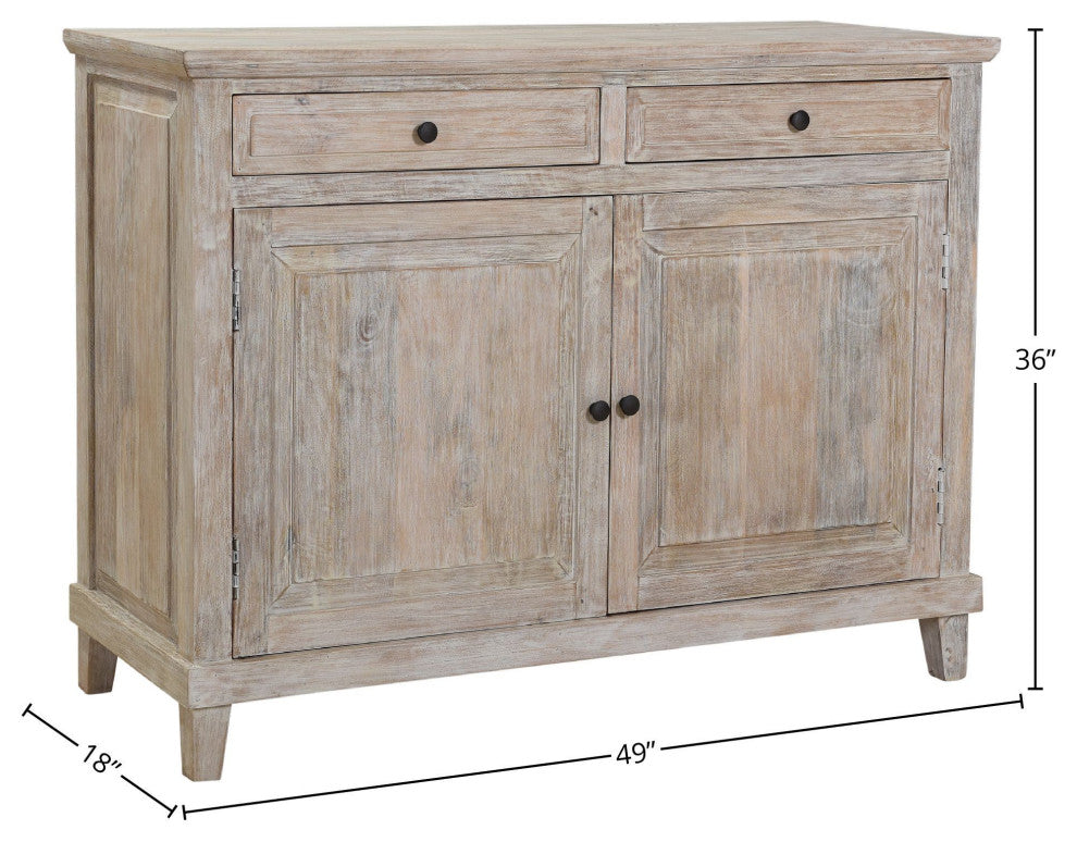 Stella 49" Wide 2-Door Sideboard, Light Gray