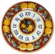 Italian Ceramic Wall Clock - Round - Positano Rosso - Fratelli Mari