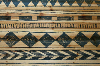 "Shape Chains" Painting Print on Natural Pine Wood