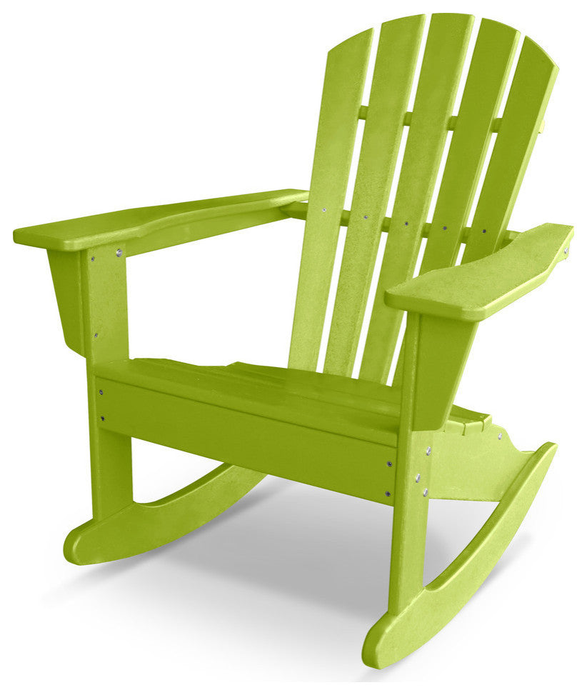 Polywood Palm Coast Adirondack Rocking Chair, Lime