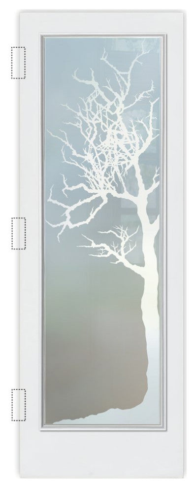 Front Door - Winter Tree - Fiberglass Smooth - 36" x 96" - Book/Slab Door