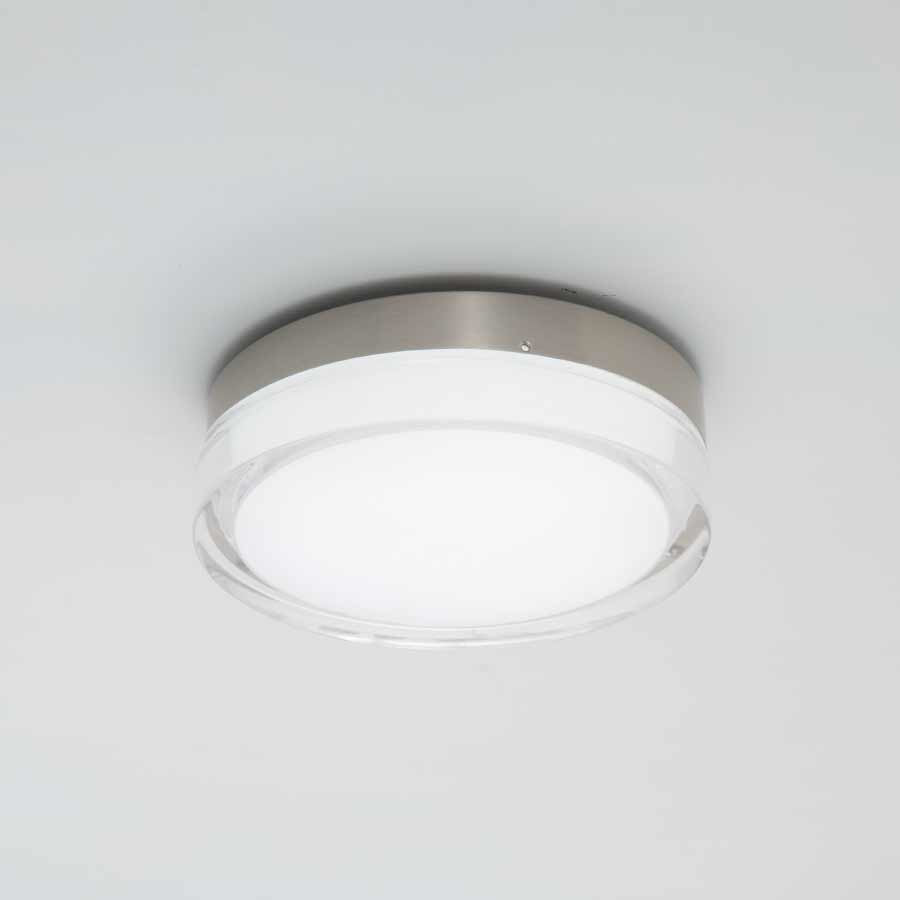 Dot 12" LED Round Flush Mount 3000K, Stainless Steel