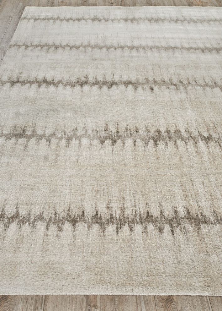 Chroma Handmade Hand Loomed Wool and Bamboo Silk Beige/Brown Area Rug