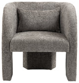 Sawyer Beige Weaved Polyester Fabric Accent Chair, Grey, Chenille Fabric