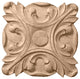 6 1/2"W x 6 1/2"H x 1"P Acanthus Rosette, Rubberwood