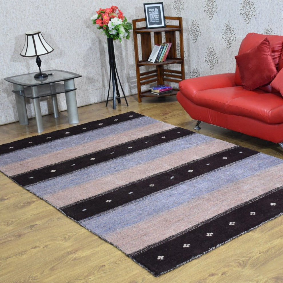 HAND KNOTTED LOOM SILK ECO-FRIENDLY RUG-8'x10',Rectangle,Brown Beige,Contemporar