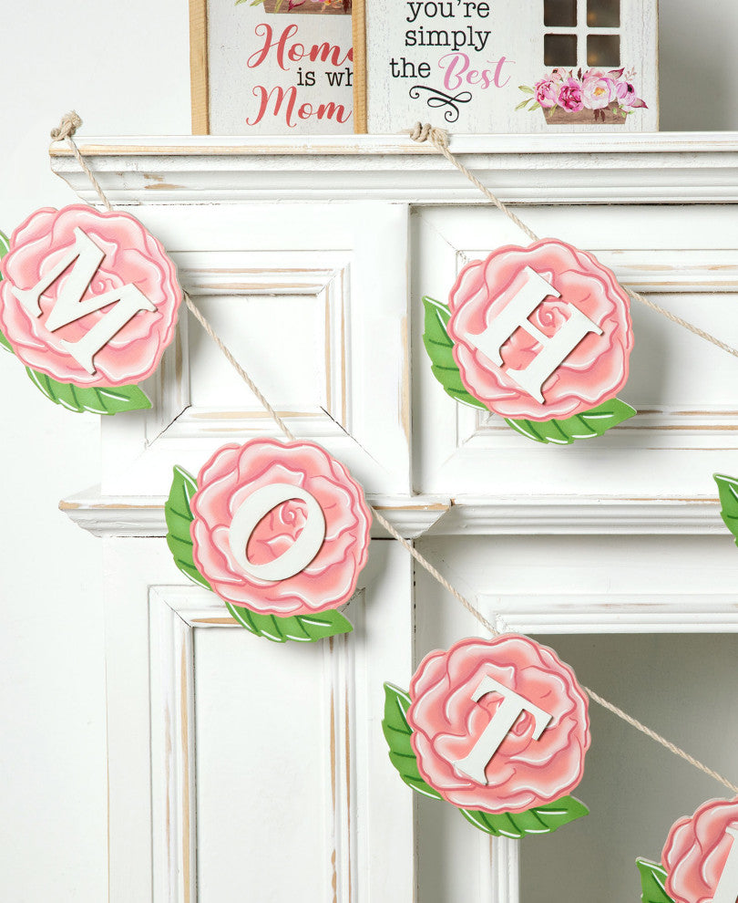 Happy Mothers Day Wooden Garland, 2-Piece Set
