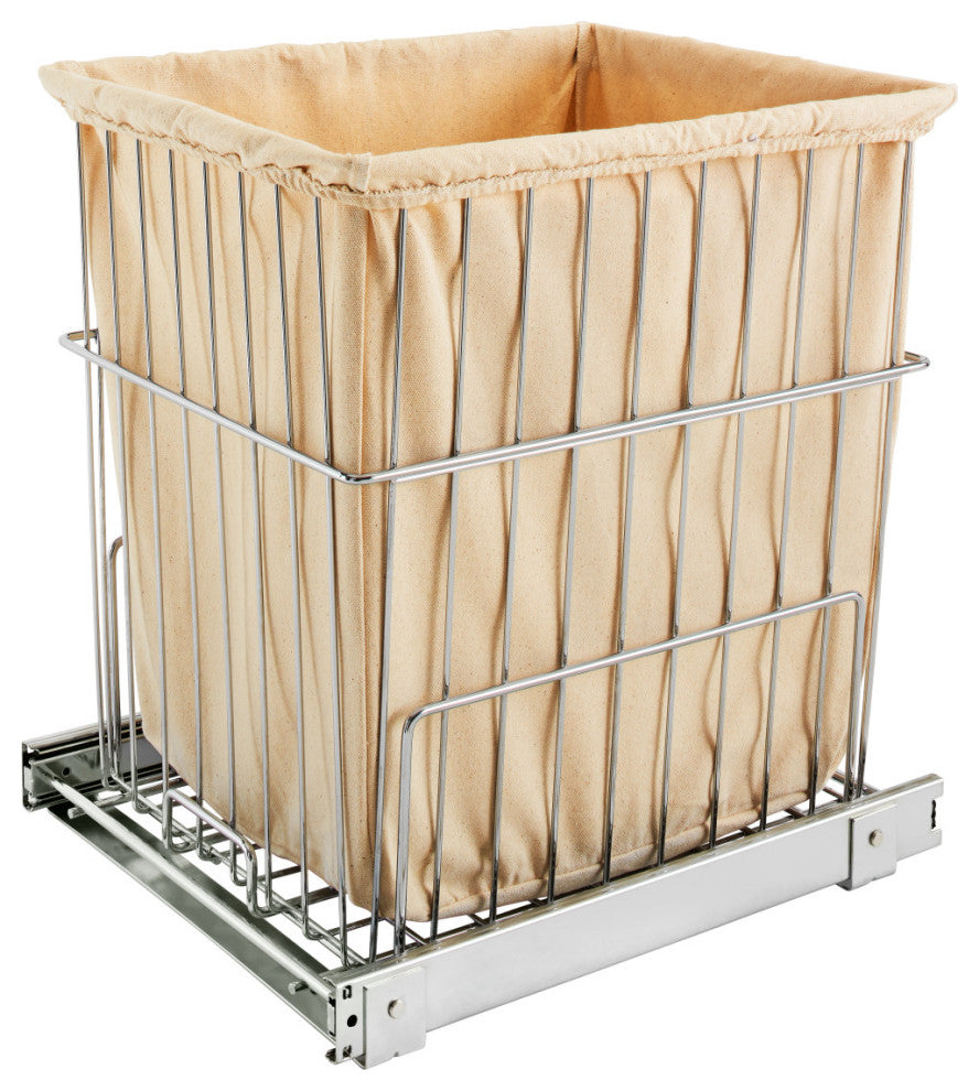 Steel Wire Pull Out Hamper for Vanity/Closet Applications, Chrome