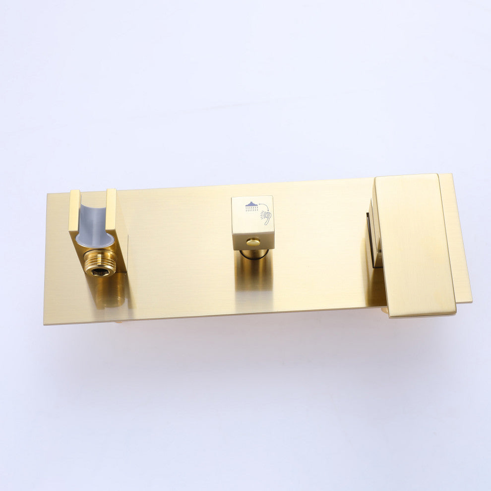 Pressure Balanced Shower System with Rough-In Valve & 10Inch Showerhead, Brushed