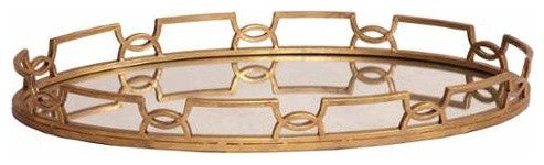 Howard Elliott Bright Gold Metal Tray