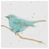 Shirley Novak 'Gilded Bird I Teal' Canvas Art, 14"x14"