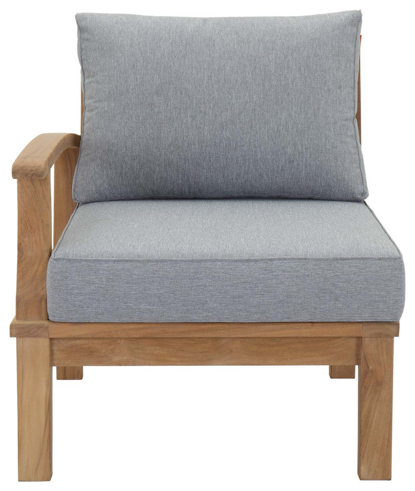 Natural Gray Marina Outdoor Patio Teak Left-Facing Sofa
