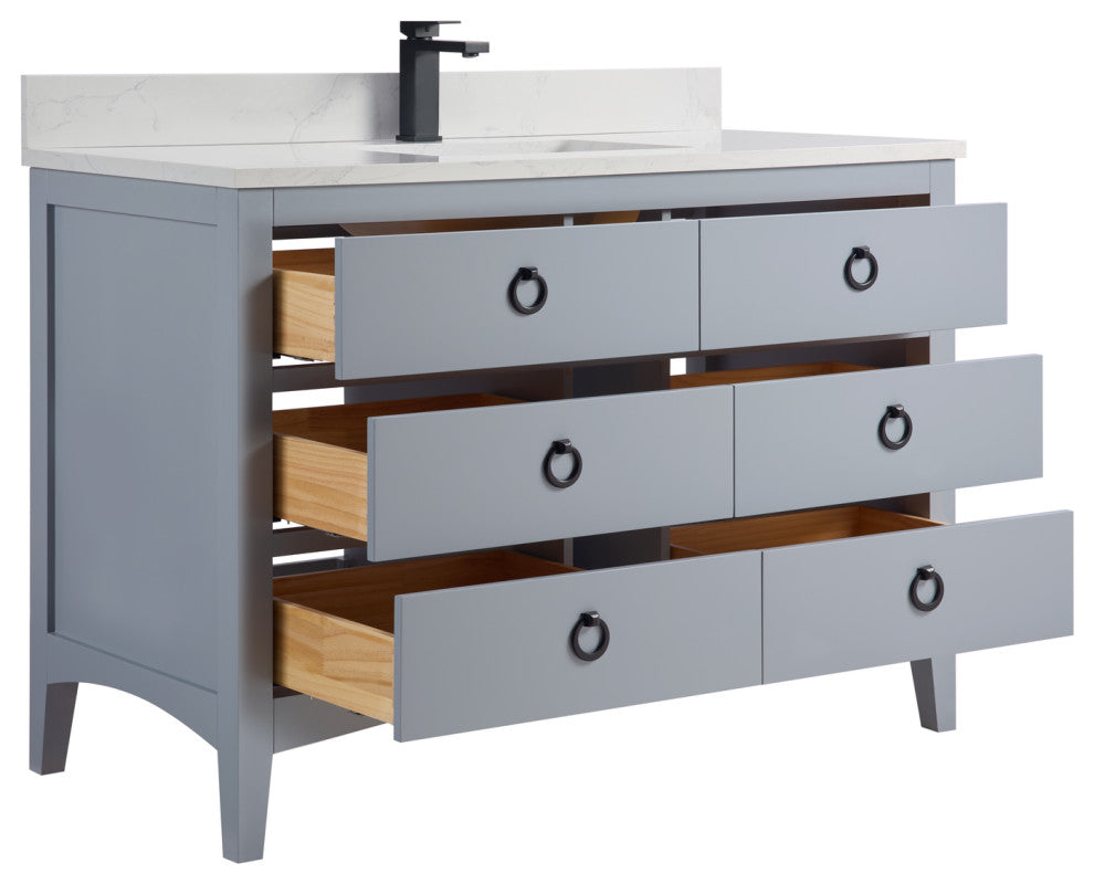 Legion Furniture WS2518 Series Bathroom Sink Vanity, Cadet, 48", Artificial Stone Top, Single Sink