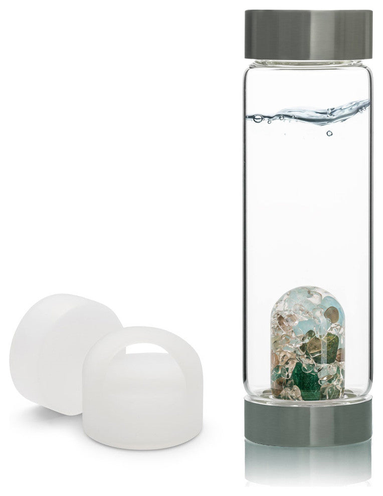 Water Bottle, VitaJuwel ViA Gemwater Bottle, White Loop Caps, Forever Young