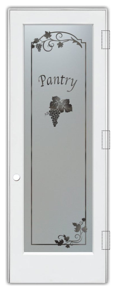 Pantry Door - Grape Cluster Grape Ivy - Primed - 28" x 80" - Knob on Left -...