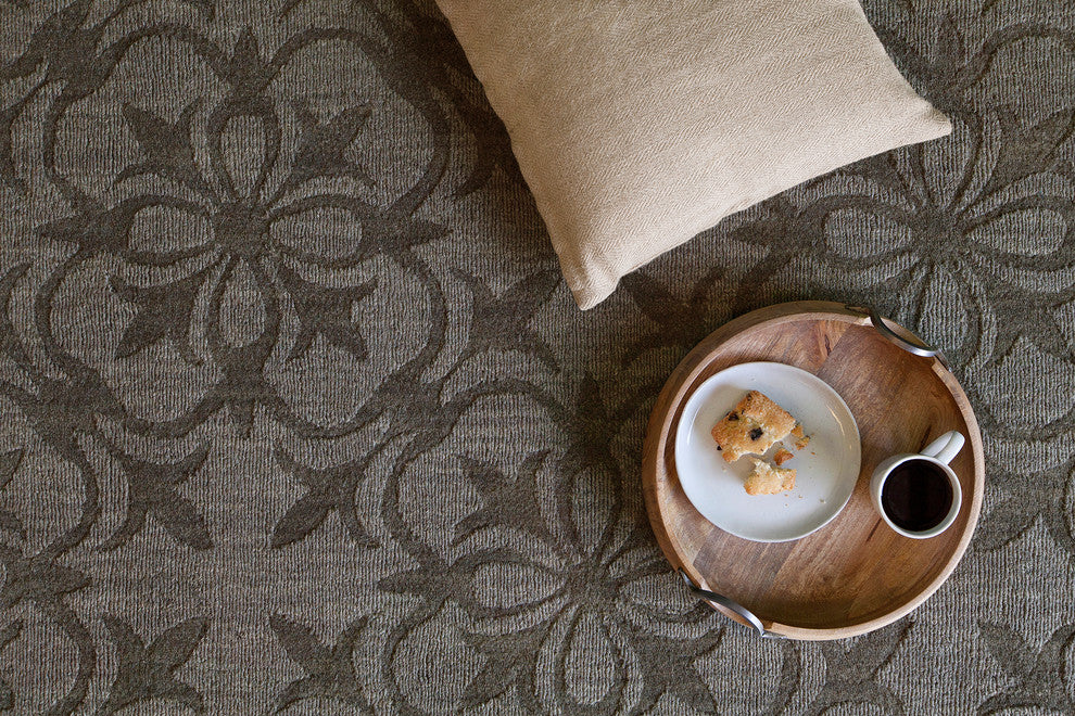 Rekha Transitional Area Rug, Taupe and Charcoal, 5'x7'
