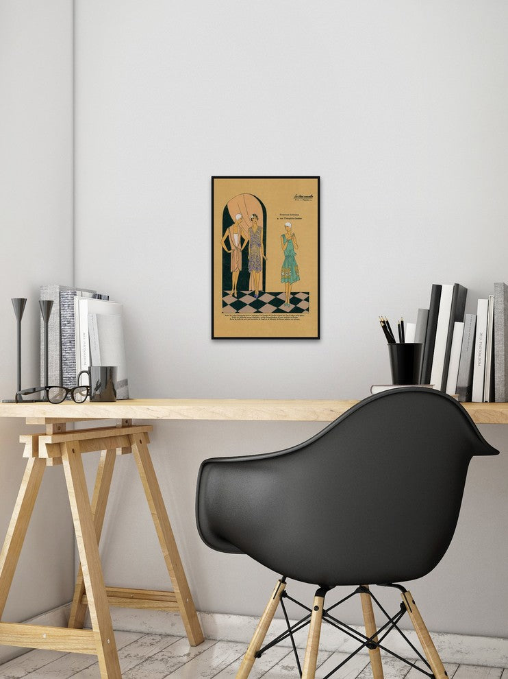 "Cocktail Dresses" Floater Framed Painting Print on Canvas, 30"x45"
