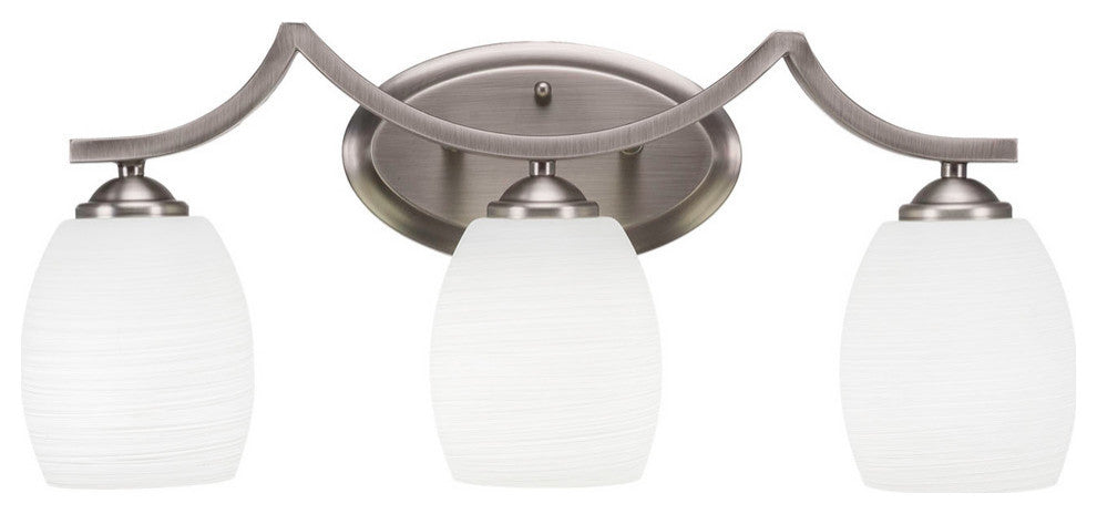 Zilo 3 Light Bath Bar, 5" White Linen Glass