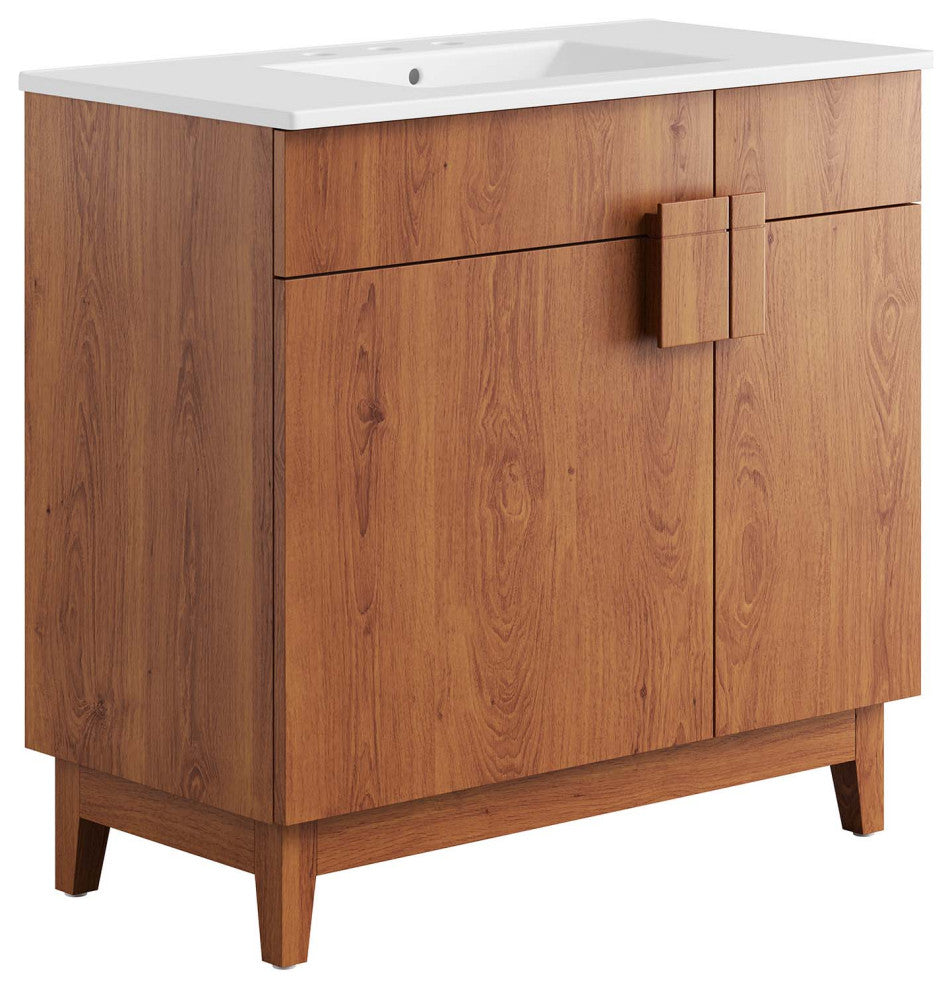 Miles 36" Bathroom Vanity - White Walnut