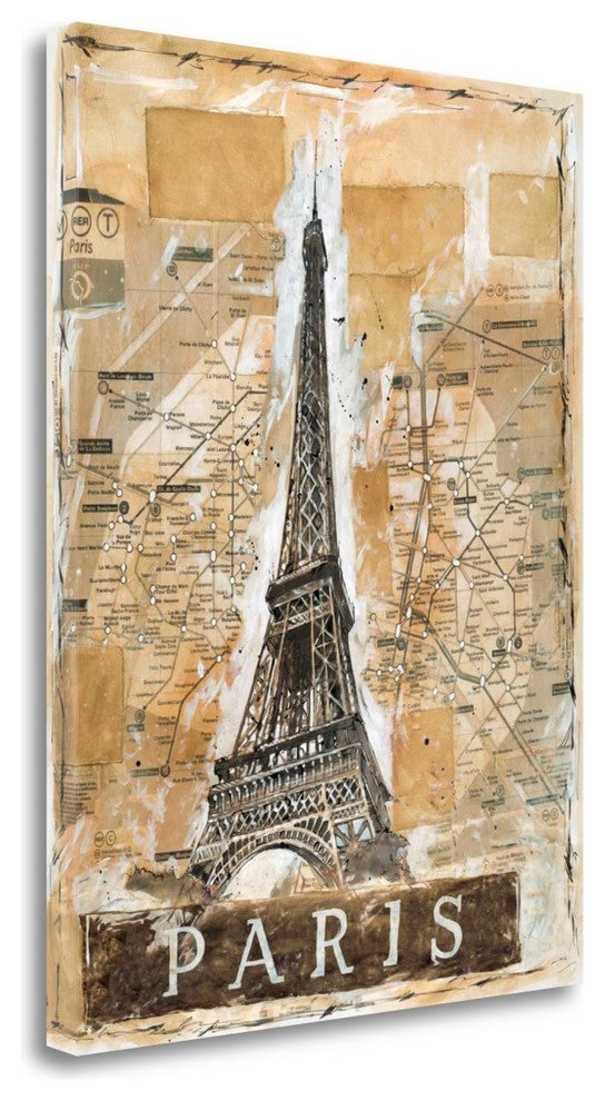 "Paris" By Marta G. Wiley, Giclee Print on Gallery Wrap Canvas, Ready to Hang