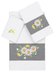 Linum Home Textiles Turkish Cotton Daisy 3-Piece Embellished Towel Set, White