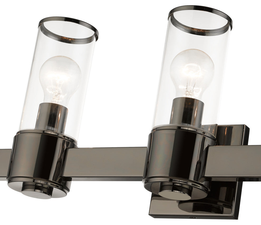 Livex Lighting Quincy 5-Light Black Chrome Large Vanity Sconce