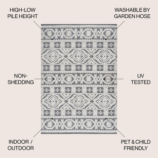 Citta High-Low Pile Mediterranean Tile Indoor/Outdoor Runner Rug