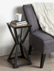 Yogi Small Wood Side End Table, Black 11x11x23
