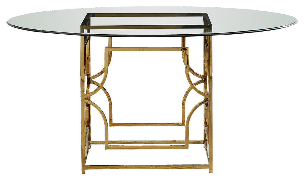 Alexis 60" Round Dining Table, Gold