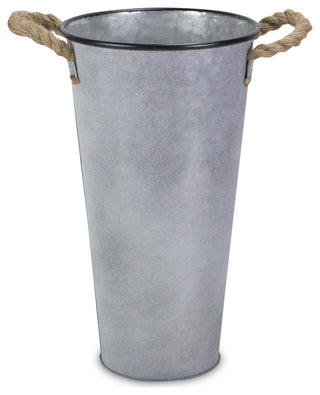 Rope Handle French Metal Planter, 27.5", 17"