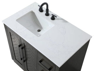 Home Living 36" Single Bathroom Vanity, Chocolate Oak