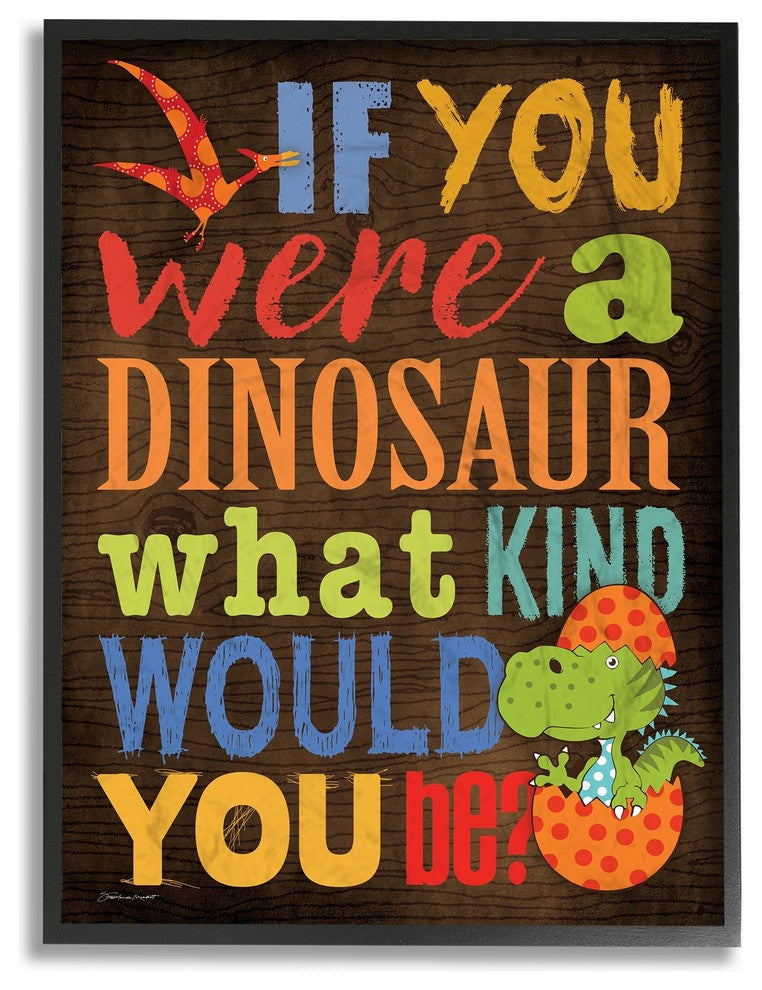 Stupell Ind. What Kind Of Dinosaur Typography Framed Giclee, 16x20