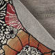 6??Round Red and Black Floral Blossom Area Rug