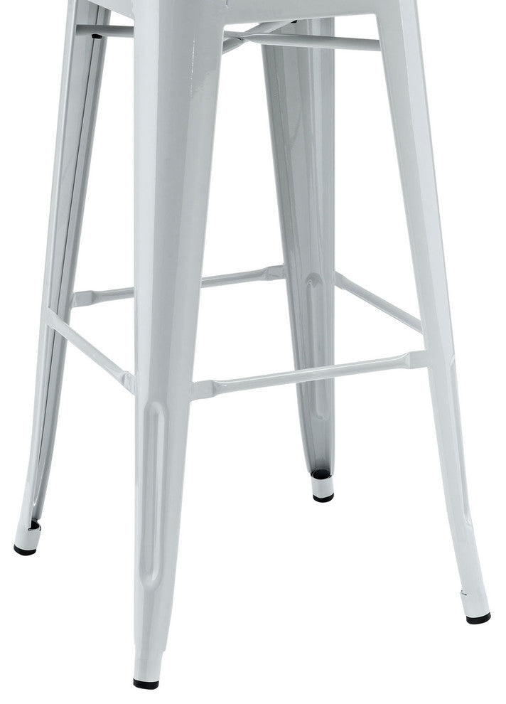 Modern Contemporary Dining Kitchen Metal Bar Stools, Gray, Set of 2