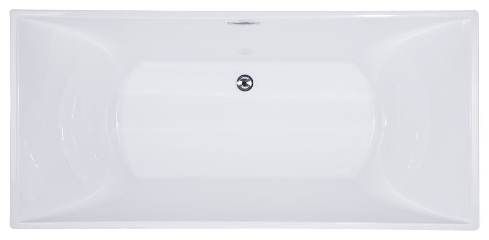 ALFI brand AB8840 67 Inch White Rectangular Acrylic Free Standing Bathtub