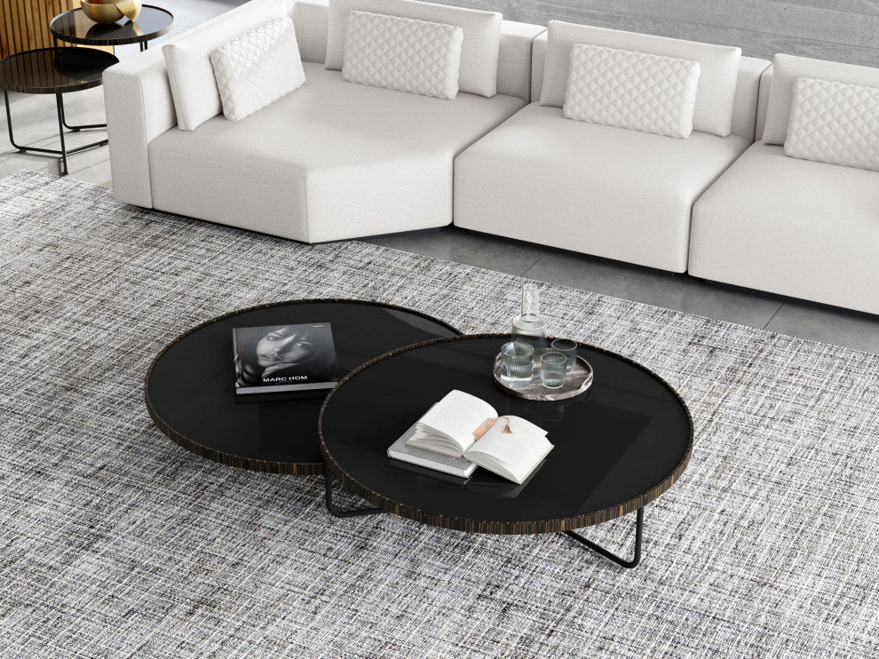 Adelphi Nesting Coffee Tables Black Glass
