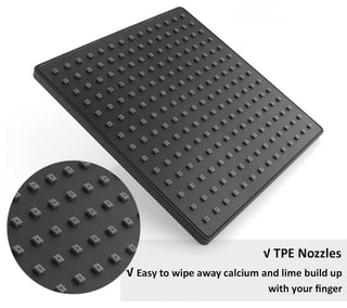 CASAINC 9" Wall Mounted Square Shower System Set Single Handle, Matte Black