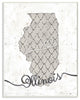 Stupell Industries Illinois Patterned Grey US State Design, 10 x 15