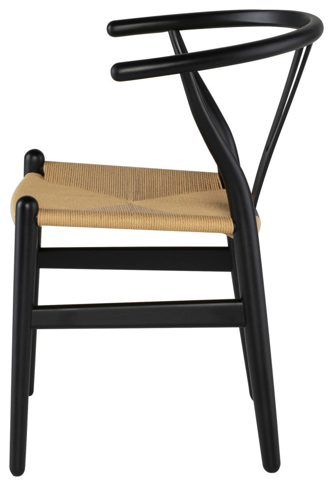 Alban Wishbone Dining Chair, Black