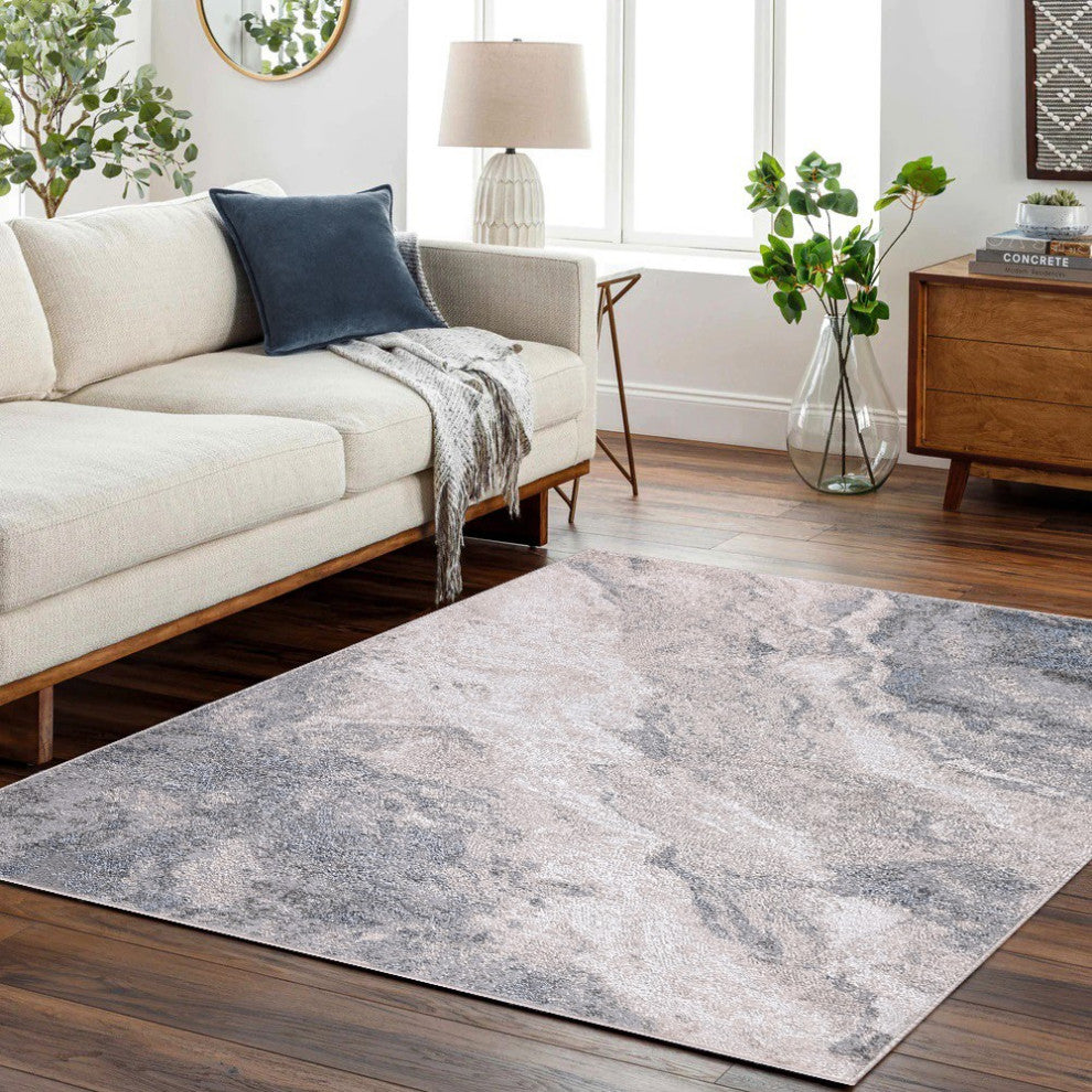 High-Low Hayes Ivory/Gray Rug, Ivory, 5'3"x8'