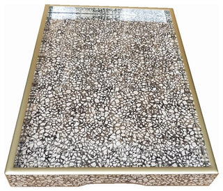 Handmade Reverse Painted Mirror Tray in Terrazzo - Medium